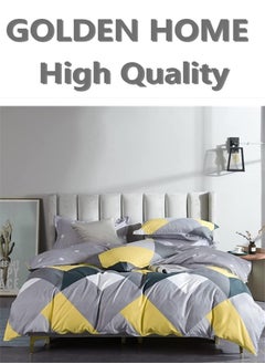 Buy 6 Piece King/Queen/Single Size, Striped Pattern Duvet Cover Set. Set Includes 1 Comforter Cover, 1 Fitted Bedsheet, 4 Pillowcases in UAE