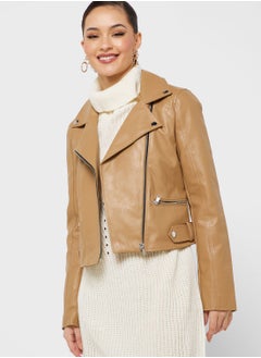 Buy Zip Detail Crop Jacket in UAE