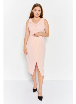 Buy Women Plain Midi Dress, Pink in UAE