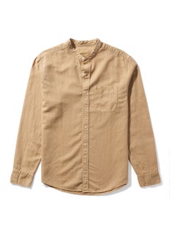 اشتري AE Linen Band Collar Button Up Shirt في مصر