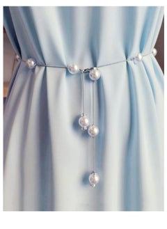 Buy Elegant Faux Pearl Embellished Chain Belt to Decorate Clothes One Piece Women in Saudi Arabia