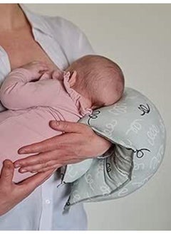 Buy Linen Kid pillow baby nursing breastfeeding pillow for newborns arm cushion baby support pillow with antiallergic material used by mom while breastfeeding (Blue/Grey Pattern) in Egypt