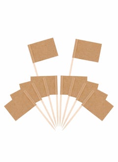 Buy Toothpick Flags, 200 Pcs Kraft Checkered Toothpick Flags Brown Mini Food Labels Flags for Party Food Cupcake Decoration Picks Cheese Markers for Cupcake, Food, Fruit, Party Decorations in Saudi Arabia