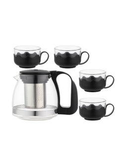 Buy Simple 4+1 Tea Set (Black) in UAE