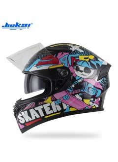 اشتري New Double Mirror Helmet Semi Full Cover Four Seasons Motorcycle Helmet في السعودية