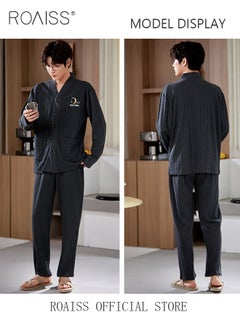 Buy Couple Pajamas Set Long Sleeves Sleepwear for Men and Women Cute Plus Size Loungewear Spring and Autumn Home Clothes Gift for Boyfriend Girlfriend Husband Wife in UAE