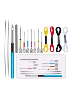 اشتري Punch Needle Set, 15 Pcs Embroidery Stitching Punch Needle Poking Cross Stitch Tools Knitting Needle Art Handmaking Sewing Needles with 4 Colors Thread في الامارات