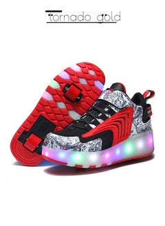 Buy LED Flash Fashion Shiny Sneakers With Wheels And Light Sole Ice Skates in Saudi Arabia