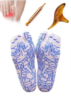 اشتري Acupressure Reflexology Socks Foot Massage Sock Relieve Tired Physiotherapy Socks with Massage Tools في الامارات