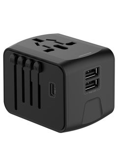 Buy Global travel adapter plug, 1500W Multifunctional International Power Adapter Wall Charger with Child Safety Door,Super Fast Charging, Smart Charging, 2USB+1Typec in Saudi Arabia