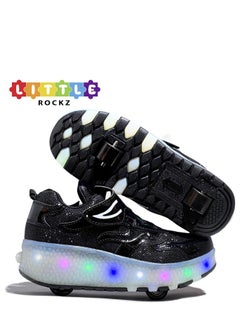 Buy LED Flash Light Fashion Shiny Sneaker Skate Shoes With Wheels And Lightning Sole in UAE