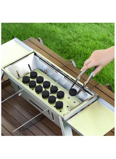 Buy Stainless Steel Portable Charcoal Grill, 3-Height Adjustable Foldable BBQ Grill with Carry Bag, Ideal for Camping, Picnic, Hiking, and Outdoor Cooking in Saudi Arabia