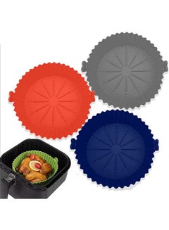 Buy 3 Pack Air Fryer Silicone Liners, 7inch Reusable Air Fryer Basket, Air Fryer Silicone Pot, Baking Accessories Replacement of Flammable Parchment Liner Paper Food Safe Easy Cleaning Round in Saudi Arabia