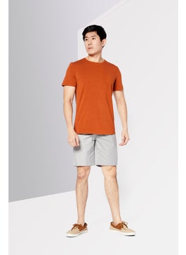 Buy Men Plain Solid Basic Short, Grey in UAE