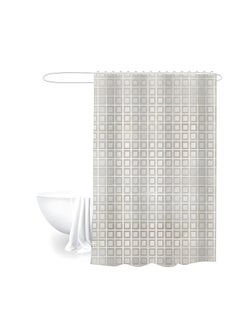 Buy Feelings Bath Shower Curtain 3D Beige 180X180Cm in UAE