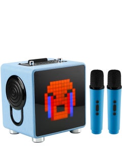 Buy Portable Bluetooth Speaker with LED Light and 2 Wireless Microphones for Kids Adults in UAE