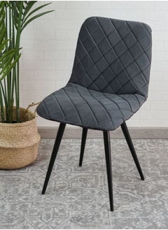 Buy Backrest Chilly Velour Chair Cover Dark Grey With Stitching 06, Enhance Comfort And Style in UAE