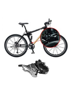 اشتري Bike Front Shifter 3 Speed, Aluminium Alloy Bicycle Front Shifter with Gear Indicator and Brake Cables, Compatible with Moutain Bike, Road Bike, Fit 31.8 34.9mm Diameter Tube في الامارات