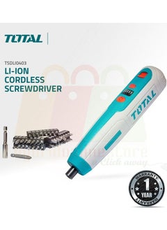 Buy TOTAL Lithium-ion Cordless Screwdriver with 42 Pcs Accessories - TSDLIO403 in Saudi Arabia