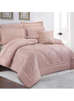 Buy HOURS Plain Comforter Set 7 Pieces, King Size in Saudi Arabia