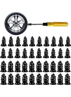 Buy 40 PCS Tire Repair Rubber Nail Set Car Tire Fast Repair Nails With Screw Driver Self-Service Tire Repair Tool Kit 20 Small And 20 Large in Saudi Arabia