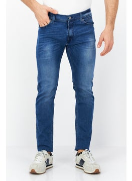 اشتري Men Skinny Fit Stretchable Washed Denim Jeans, Blue في الامارات