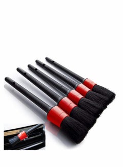 Buy Car Detailing Brush Set with Wash Mitt Essential Cleaning Tools for Engine Bay Wheels Emblems Leather and Vents in UAE