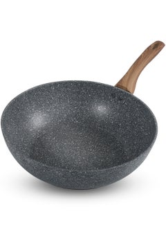 اشتري HOMEWAY 30CM Marble Wok Forged Nonstick Cookware – Durable, Induction Compatible, Non-Slip Handle في الامارات