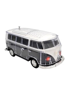 Buy Old Retro Camper Van Style Bluetooth Speaker, Compact FM Radio, Portable Audio, Rechargeable, Music Streaming MP3 (USB/SD), Colour-changing LED Lights, Vintage Novelty Gift Decor (Black) in UAE