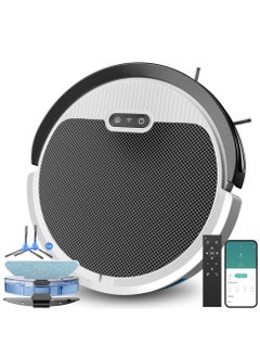 Buy Robot Vacuum And Mop Combo, App/Voice Control, 3 In 1 Robot Vacuum Cleaner, 4000pa Max Power Suction, Scheduled Cleaning, Automatic Recharge, For Pet Hair, Low Carpet in UAE