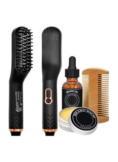 اشتري 5 in 1 Beard Straightener for Men, Beard Straightening Comb with Beard Balm, 3 Adjustable Temperature, 360° Rotating Power Cord, Ceramic Electric Straightening Comb, Original Men's Gift Sets في السعودية