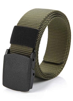 اشتري Canvas Belt Men's Belt Webbing Canvas Outdoor Web Belt With Nylon Plastic Buckle Adjustable Outdoor Sports Belt Soft في الامارات