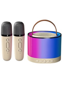 Buy K52 Portable Bluetooth Karaoke Speaker with 2 Wireless Microphones Beige in Saudi Arabia