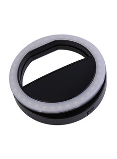 Buy Portable Selfie Light Ring Clip LED Flash Black/Grey in Saudi Arabia