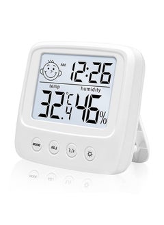 اشتري Indoor Thermometer,Digital Hygrometer,Room Thermometer With Air Comfort Icon, High-Precision Temperature And Humidity Monitor With Backlight Are Applicable To Families Offices Baby Rooms White في السعودية