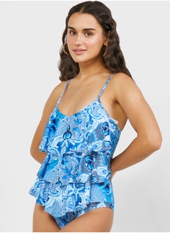 Buy Printed Ruffled Swimsuit in Saudi Arabia