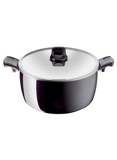Buy G6 Resist Intense 30 cm Casserole With Stainless Steel Lid Red Aluminium D5225483 in Saudi Arabia