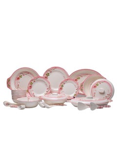 Buy DMW Arkon Blooming Design #1: High-Quality Melamine Dinner Set for 8 Persons Dishwasher & Microwave Safe, Lightweight & Indestructible 101 Pcs, Dove Melamineware in UAE