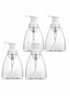 Buy Foaming Soap Dispenser Hand Dispensers Refillable Plastic Foam Bottle Oval with White Pumps Empty Liquid Pump Bottles for Kitchen Bathroom（4PCS） in UAE