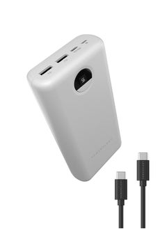 Buy 30000mAh Portable Power Bank, Ultra High Capacity, Portable Powerbank with Type-C to Type-C Cable, Fast Charging,  Slim Design, Compatible wit iPhone, Android, AirPods, iPad, and More - White in UAE