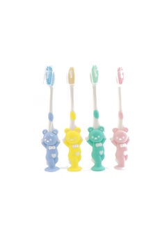 اشتري TOT Set of 4 cute bear design tooth brushes for gentle dental care في الامارات