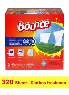 Buy Dryer Sheets And Fabric Freshener Softener Toss Away Wrinkles & Static 320 Sheet in UAE