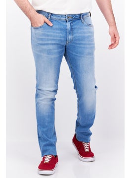 اشتري Men Skinny Fit Washed Stretchable Jeans, Light Blue في الامارات