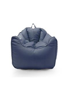 اشتري Faux Leather Single Sofa Couch Bean Bag Navy Blue في الامارات