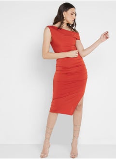 Buy Off Shoulder Ruched Dress in Saudi Arabia