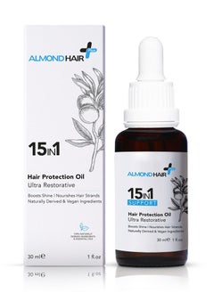 Buy Almondhair Hair Oil 15-in-1 Ultra Repairing 1 Ounce Oil with Rosemary, Almond and Coconut Oil Botanical and Natural Ingredients for Intensive Nourishment and Enhanced Shine. in Saudi Arabia