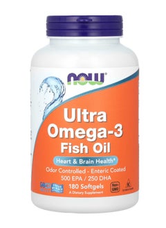 Buy NOW Foods, Ultra Omega-3 Fish Oil, 180 Softgels in Saudi Arabia