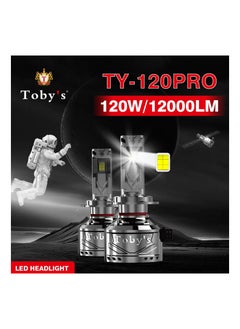 اشتري Tobys TY120 Pro H11 قطعتان 240 وات مجموعة مصابيح LED الأصلية التي تم اختبارها 24000 لومن 120 وات/القطعة شديدة السطوع مع درجة حرارة اللون 6500 ك في الامارات