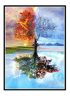 اشتري ORiTi DIY 5D Diamond Painting by Number Kits, Full Drill Crystal Rhinestone Embroidery Pictures Arts Craft for Home Wall Decoration Four Seasons Trees في الامارات