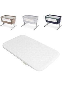 Buy Microfibre Mattress-fits a Next to Me Crib, Foam, White, Size-83 x 50 x 4 cm in Saudi Arabia